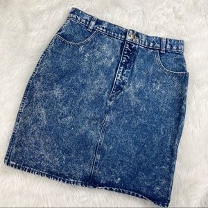 80’s Vintage Acid Wash Denim Mini Skirt